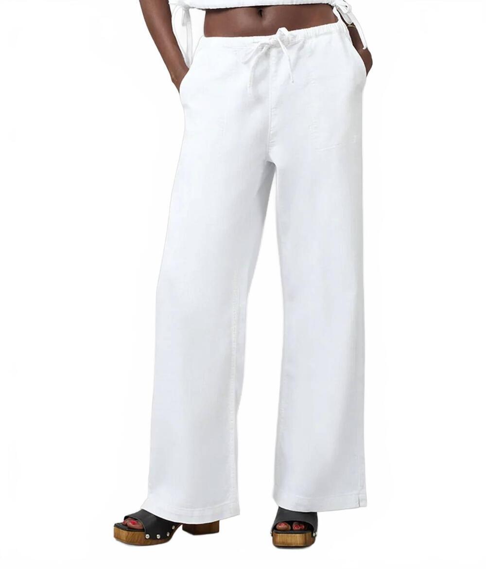 NEW LOLA DENIM women's remy mid rise wide trouser in white